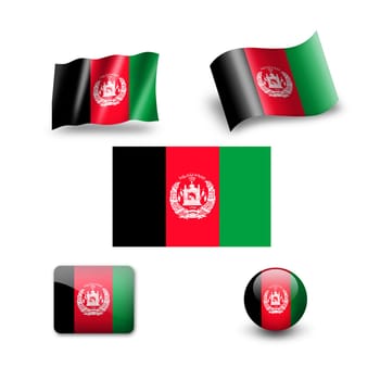 afghanistan flag icon set