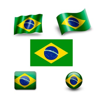 brazil flag icon set