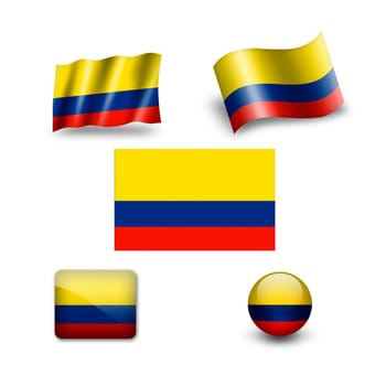 columbia flag icon set