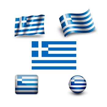 greece flag icon set