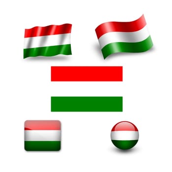 hungary flag icon set