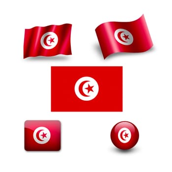 tunisia flag icon set