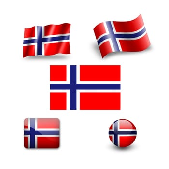 norway falg icon set
