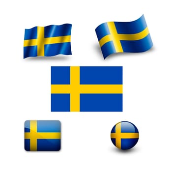 sweden falg icon set