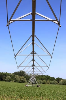 an irrigation system for agriculture in a field