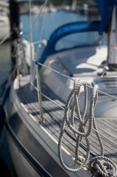 marina in Schilksee, Kiel, with some details of boats
