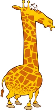 Cartoon Illustration of funny giraffe