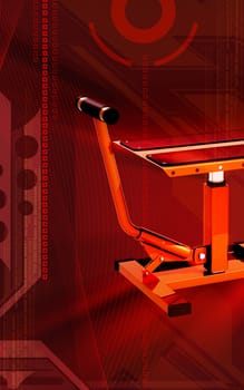 Digital illustration of Bike lift in colour background
