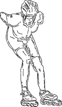 vector - speed inline skater isolated on background