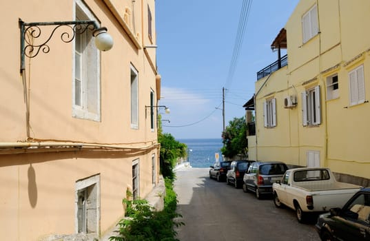 Corfu Island,Greece,Road to the Mediterranean Sea at Nissaki Beach
