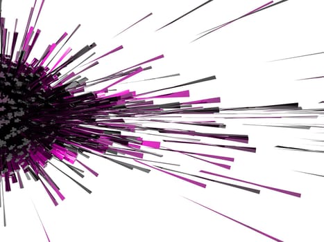 3d abstract explosion purple black cube light effect