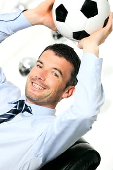 Business man with football