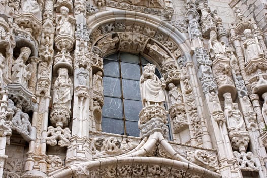 The portal of the Jerónimos Monastery in Lisbon,Portugal