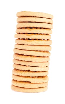 bunch of butter cookies isolated on white background