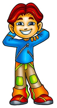 a digitally illustrated handsome teen