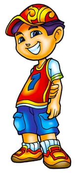 a digitally illustrated handsome teen