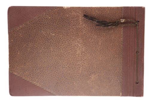 Old photo album isolated on white.