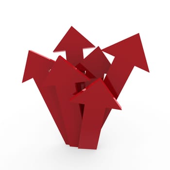 3d arrow high red chart business success win