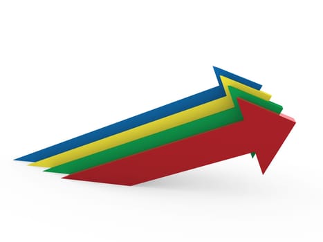 3d arrow high success blue green red business