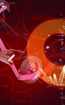 Digital illustration of Jockey wheel in colour background