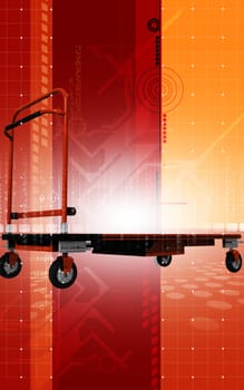 Digital illustration of Platform trolley in colour background