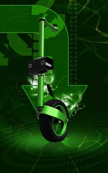 Digital illustration of Jockey wheel in colour background