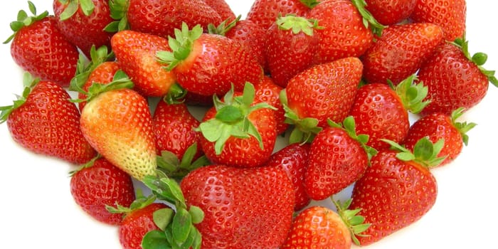 Red strawberry heart symbol of love and passion