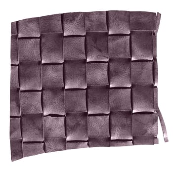 A leather fiber sample - isolated over white background