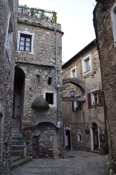 Caruggio of Genoa narrow streets in the old town