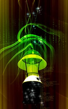 Digital illustration of a Rechargeable floured lantern in colour background