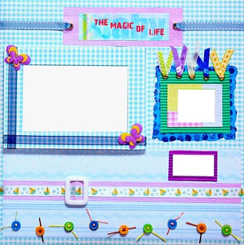a hand crafted scrapbook album cover design