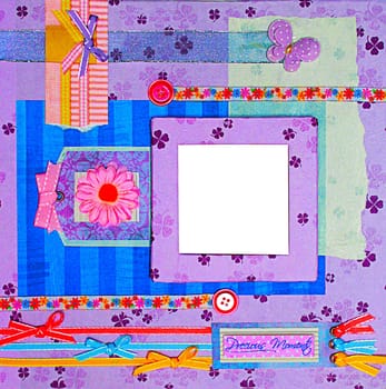 a hand crafted scrapbook album cover design