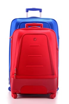 Luggage consisting of large suitcases isolated on white
