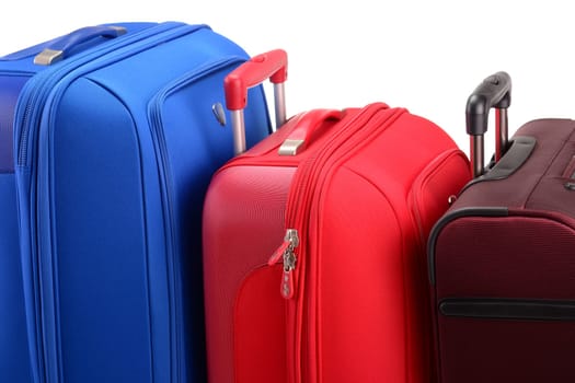 Luggage consisting of large suitcases isolated on white