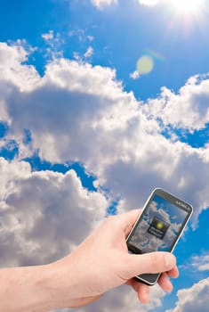 Fictitious Mobile Smartphone With Weather Forecast Application