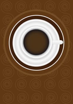 Menu Card Design - Menu Sign on Coffee Cup and Pattern in Shades of Brown
