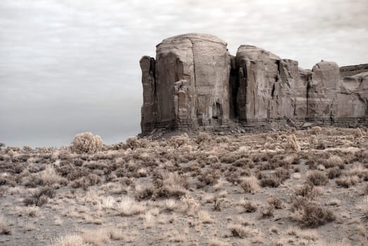 A cloudy day over Monument Valley Utah