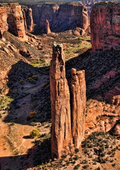 Spider rock in the Canyon de Chelly arizona