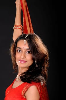Pretty Indian girl wearing traditional clothing