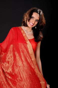 Pretty Indian girl wearing traditional clothing