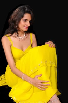 Lovely Indian girl dressed in traditional clothing