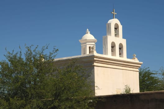 Spanish mission San Xavier del Bac started in 1692 by Spanish missionaries in the Americas