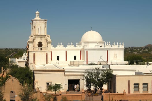 Spanish mission San Xavier del Bac started in 1692 by Spanish missionaries in the Americas