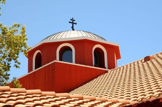Detail of Greek Orthodox church at St. Anthony&#039 s Monastery in Arizona USA