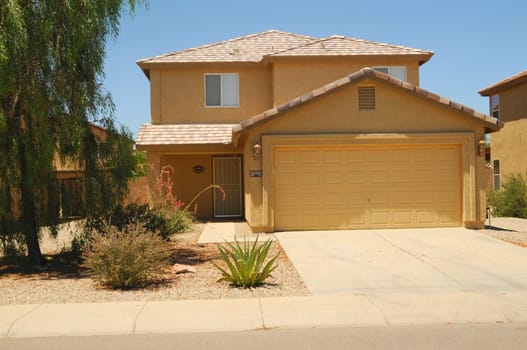 Brand new home in the American southwest desert