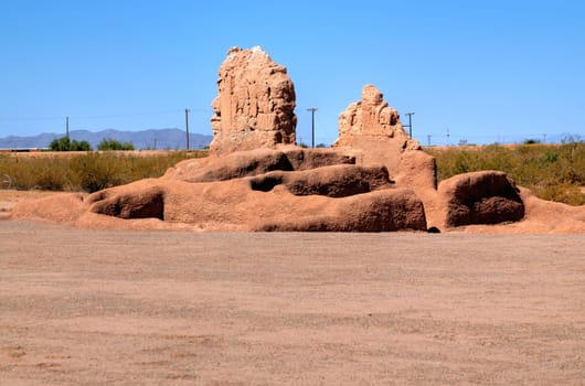 Casa Grande National Monument of the Hohokam Indians in Arizona USA