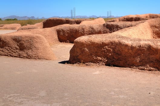 Casa Grande National Monument of the Hohokam Indians in Arizona USA