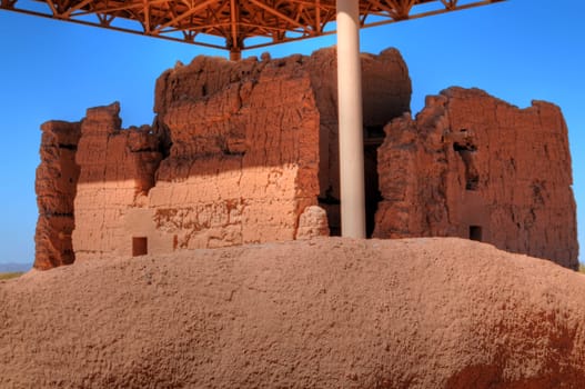 Casa Grande National Monument of the Hohokam Indians in Arizona USA