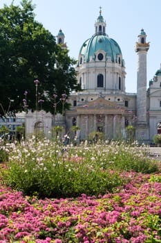 Karlskirche Vienna,baroque historical building and landmark