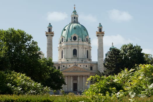 Karlskirche Vienna,baroque historical building and landmark